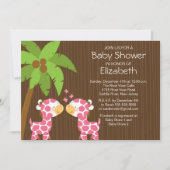 Oerwoud Giraffe Twin Girls Baby shower Uitnodiging (Voorkant)