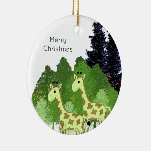 Oerwoud Giraffes Keramisch Ornament (Rechts)