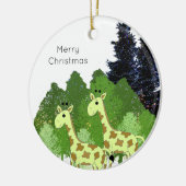 Oerwoud Giraffes Keramisch Ornament (Links)