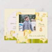 Oerwoud Giraffes Verjaardagsfeestfotosjabloon Kaart (Voorkant / Achterkant)