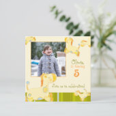 Oerwoud Giraffes Verjaardagsfeestfotosjabloon Kaart (Staand voorkant)