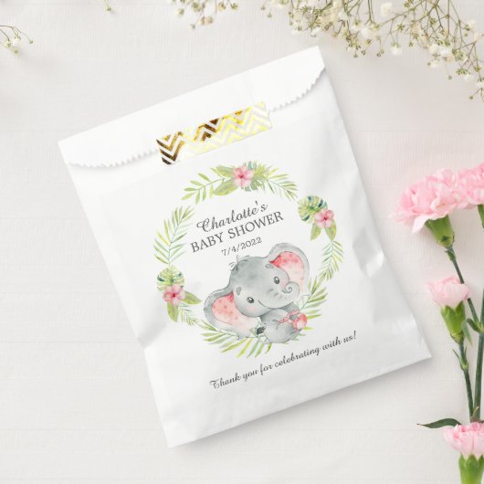 Oerwoud Girl Elephant Baby shower Favor Bags Bedankzakje (Gezegeld)