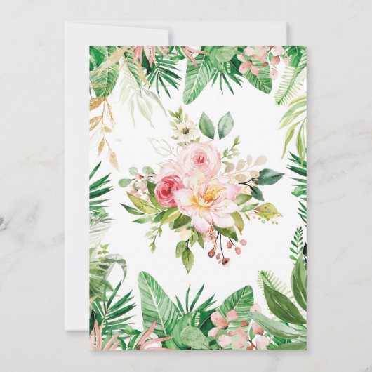 Oerwoud Girl Two Wild Birthday Invite Kaart (Achterkant)