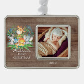 Oerwoud Girls Baby's 1e kerstfoto Ornament (Voorkant)