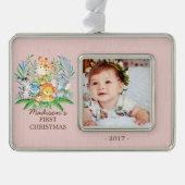 Oerwoud Girls Baby's 1e kerstfoto Ornament (Voorkant)