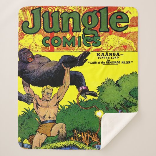 Oerwoud Gorilla's Comics Sherpa Blanke Deken (Voorkant)