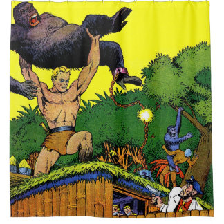 Oerwoud Gorilla's Comics Shower Curt Douchegordijn