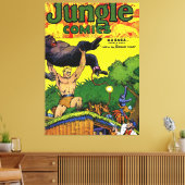 Oerwoud Gorilla's Lair  Comics Canvas Afdruk (Insitu (Woonkamer))