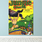 Oerwoud Gorilla's Lair  Comics Canvas Afdruk (Insitu (Houten vloer))