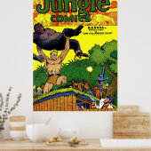 Oerwoud Gorilla's Lair  Comics Poster (Keuken)