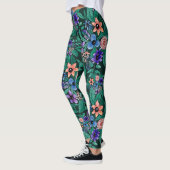 Oerwoud Green Coral Waterverf Greenery Pattern Leggings (Links)