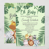 Oerwoud Green Foilage Wilde schattige dieren Uitno Kaart (Voorkant / Achterkant)