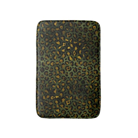 Oerwoud Green Yellow Cheetah Leopard Pattern Badmat (Voorkant Verticaal)