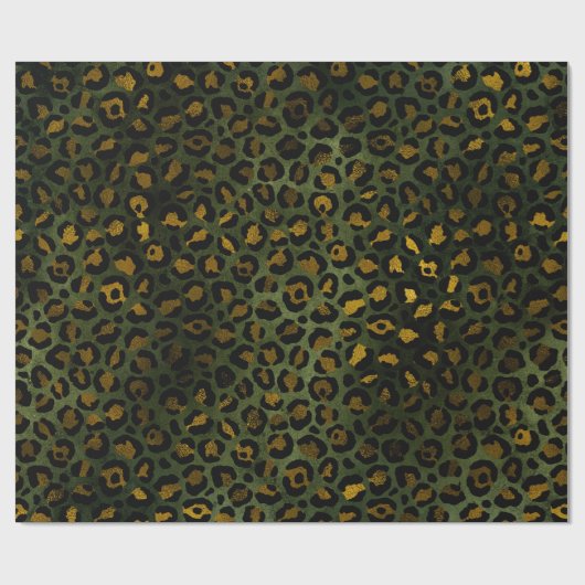 Oerwoud Green Yellow Cheetah Leopard Pattern Cadeaupapier (Vlak)