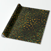 Oerwoud Green Yellow Cheetah Leopard Pattern Cadeaupapier (Uitgerold)