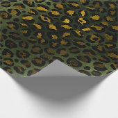 Oerwoud Green Yellow Cheetah Leopard Pattern Cadeaupapier (Hoek)