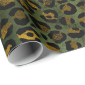 Oerwoud Green Yellow Cheetah Leopard Pattern Cadeaupapier (Rol Hoek)