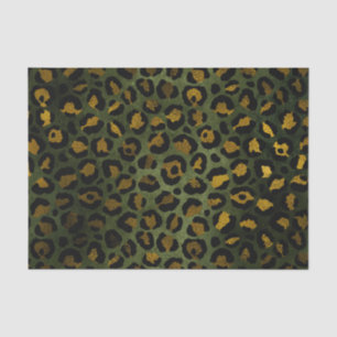 Oerwoud Green Yellow Cheetah Leopard Pattern Tissuepapier