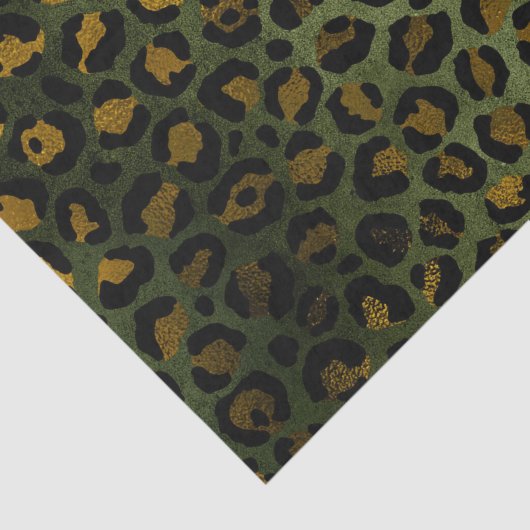 Oerwoud Green Yellow Cheetah Leopard Pattern Tissuepapier (Detail)