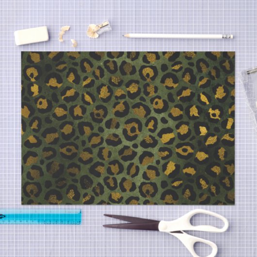 Oerwoud Green Yellow Cheetah Leopard Pattern Tissuepapier (Craft)