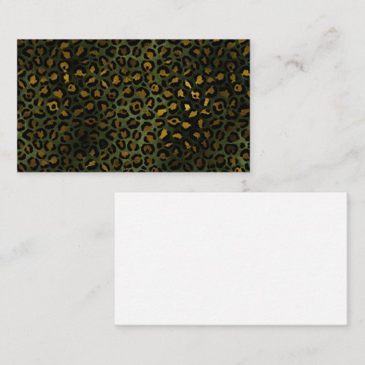 Oerwoud Green Yellow Cheetah Leopard Pattern Visitekaartje (Voorkant / Achterkant)