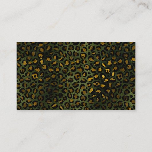 Oerwoud Green Yellow Cheetah Leopard Pattern Visitekaartje (Voorkant)