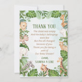 Oerwoud Greenery Baby shower Bedankkaart (Voorkant)