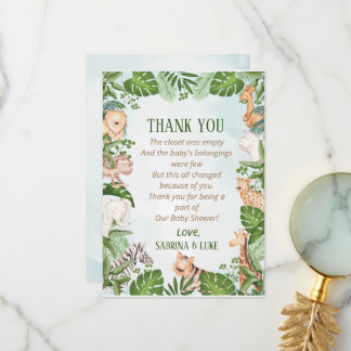 Oerwoud Greenery Baby shower Bedankkaart