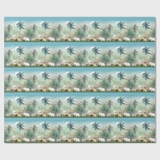 Oerwoud Greenery Baby shower Cadeaupapier (Vlak)