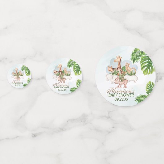 Oerwoud Greenery Baby shower Confetti (Voorkanten)