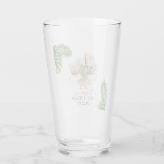 Oerwoud Greenery Baby shower Glas (Achterkant)