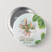 Oerwoud Greenery Baby shower Ronde Button 7,6 Cm (Voorkant /achterkant)
