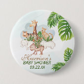 Oerwoud Greenery Baby shower Ronde Button 7,6 Cm (Voorkant)