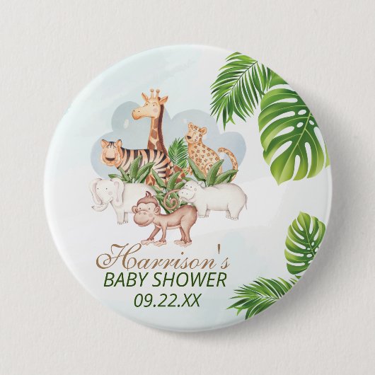 Oerwoud Greenery Baby shower Ronde Button 7,6 Cm (Voorkant)