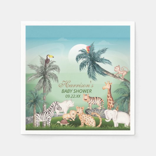 Oerwoud Greenery Baby shower Servet (Voorkant)