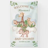 Oerwoud Greenery Baby shower Spandoek (Verticaal)