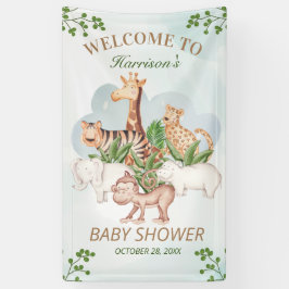 Oerwoud Greenery Baby shower Spandoek