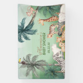 Oerwoud Greenery Baby shower Spandoek (Verticaal)