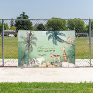 Oerwoud Greenery Baby shower Spandoek