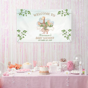 Oerwoud Greenery Baby shower Spandoek