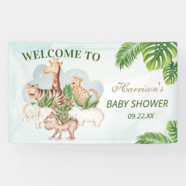 Oerwoud Greenery Baby shower Spandoek
