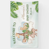 Oerwoud Greenery Baby shower Spandoek (Verticaal)