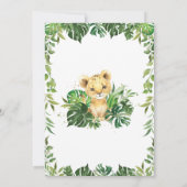 Oerwoud Greenery Schattig Lion Cub Boy Baby shower Kaart (Achterkant)