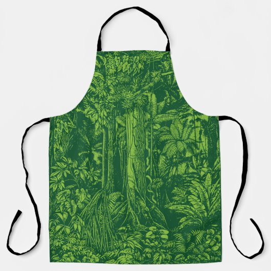 Oerwoud groen all-over print Schort (Voorkant)
