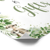 Oerwoud groen Baby shower boeken en geschenken tek Poster (Hoek)