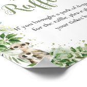 Oerwoud Groen Baby shower Luier Raffle Sign Poster (Hoek)