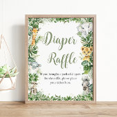 Oerwoud Groen Baby shower Luier Raffle Sign Poster