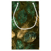 Oerwoud Groen gele tropische palmbladeren Klein Cadeauzakje (Achterkant)