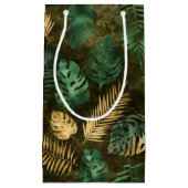 Oerwoud Groen gele tropische palmbladeren Klein Cadeauzakje (Voorkant)