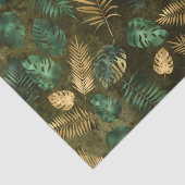 Oerwoud Groen gele tropische palmbladeren Tissuepapier (Detail)